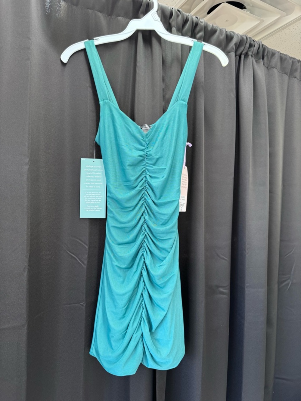 jcpenney Teal Ruched Bodycon Mini Dress